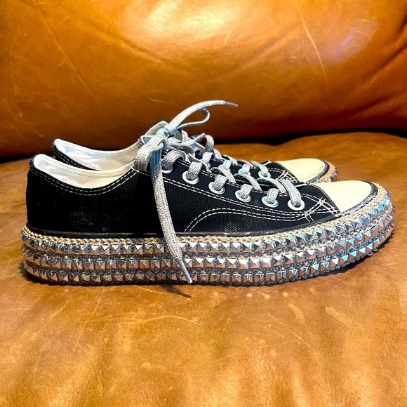 Studded Black 6.5 (runs big, I am an 8 and they fit) Converse Style Tennis Shoe - Picture 5 of 10